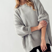 Cozy Side Slit Oversized Sweater