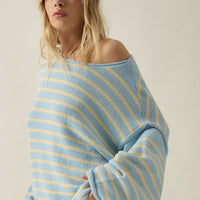 Relaxed Striped Knit Sweater – Lightweight Oversized Pullover