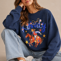 Howdy Cowboy Graphic Oversized Sweatshirt
