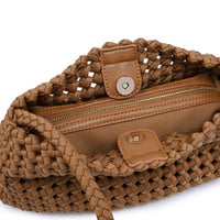 Braided Woven Neoprene Shoulder Bag (with Removable Zip Pouch)