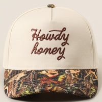 Howdy Honey Embroidered Camo Trucker Hat