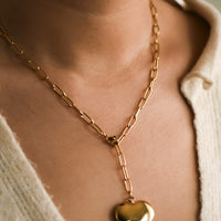 Big Heart Pendant Chain Necklace