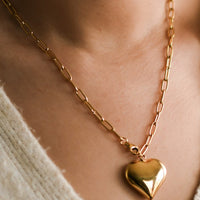 Big Heart Pendant Chain Necklace