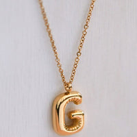 Balloon Initial Gold Necklace