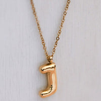 Balloon Initial Gold Necklace