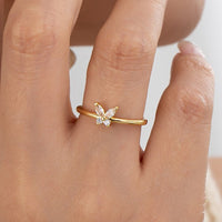 Simple Skinny Butterfly Ring