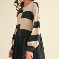 Sweater Knit Top Comfy Dress - Oversized
