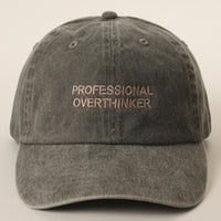 Professional Overthinker Embroidered Vintage Washed Dad Hat