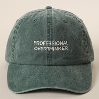 Professional Overthinker Embroidered Vintage Washed Dad Hat