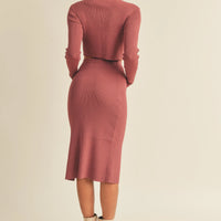 Knit Top and Midi Skirt Set