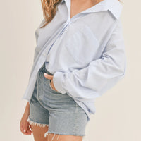 Oversized Stripe Button Down Shirt