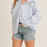 Oversized Stripe Button Down Shirt