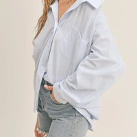 Oversized Stripe Button Down Shirt
