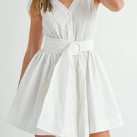 Sleeveless Shoulder Tie Mini Dress