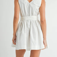Sleeveless Shoulder Tie Mini Dress