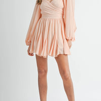 Back Lace Up Ruffle Mini Dress