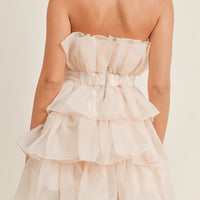 Organza Tulle Tiered Mini Dress