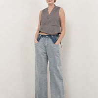 Color Block Denim Pants