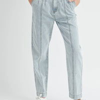 Pleated Detail Denim Jeans