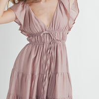 Ruffle Sleeve Summer Midi Dress