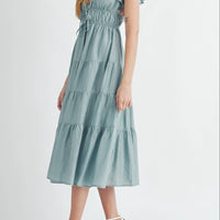 Ruffle Sleeve Summer Midi Dress