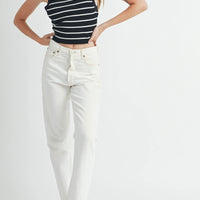 Halter Neck Striped Knit Top