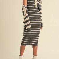 Bodycon Midi Dress and Crop Cardigan Set