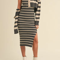 Bodycon Midi Dress and Crop Cardigan Set