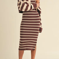 Bodycon Midi Dress and Crop Cardigan Set