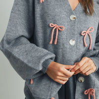 Bow Detail Button Down Cardigan