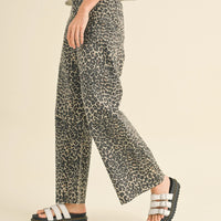 Leopard Print Wide Leg Pants