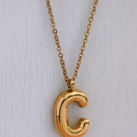 Balloon Initial Gold Necklace
