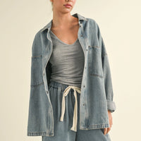 Washed Denim Oversized Shacket