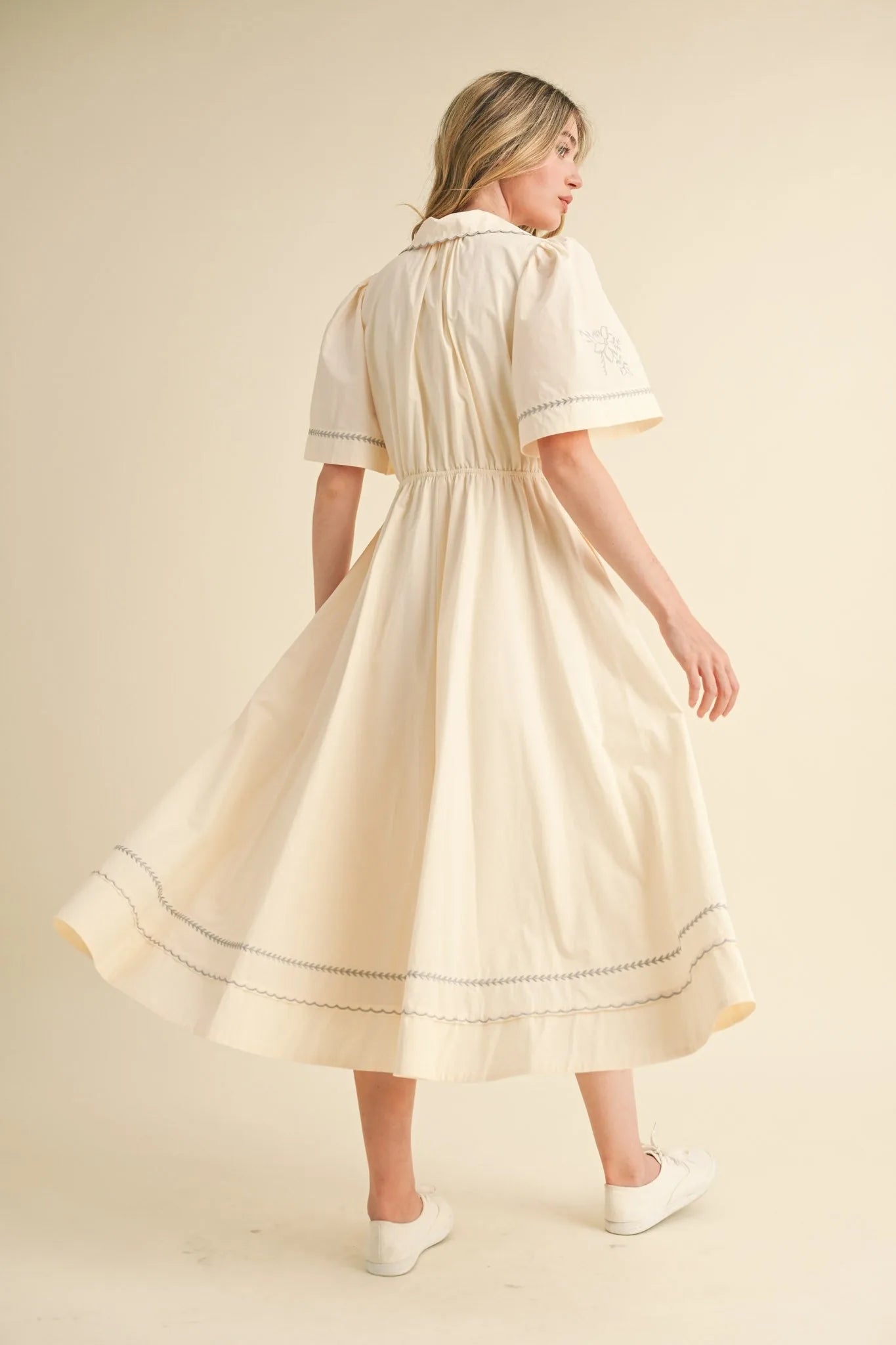 maxi button down dress Embroidered Floral Button-Down Maxi Dress – Elegant Boho Style