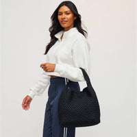 Woven Neoprene Hobo Shoulder Bag with Removable Pouch