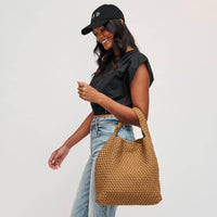 Woven Neoprene Hobo Shoulder Bag with Removable Pouch