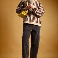 Women’s Oversized Striped Crewneck Sweatshirt
