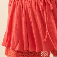 Boho Lace Flowy Mini Skort
