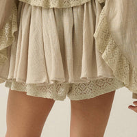 Boho Lace Flowy Mini Skort