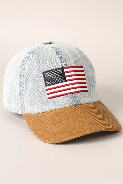 Vintage Denim USA Flag Cap