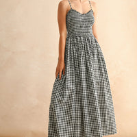 Gingham Smocked Maxi Dress