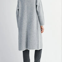 Contrast Trim Knit Lapel Open Cardigan
