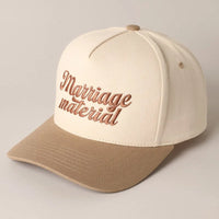 Marriage Material Embroidered Two Tone Cap