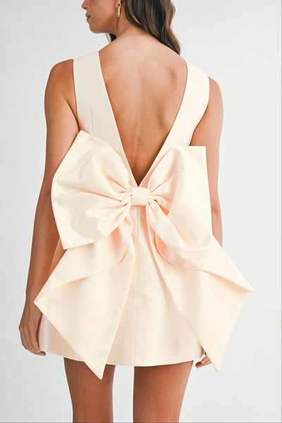 Satin Oversized Bow Party Dress