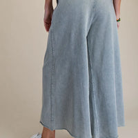 Relaxed Fit Washed Wide Leg Pants