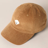 Maltese Embroidered Corduroy Baseball Cap