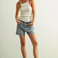 Contrast Trim Ribbed Tank Top