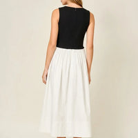 Asymmetrical Waist Detail Midi Dress