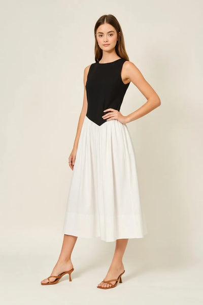 Asymmetrical Waist Detail Midi Dress