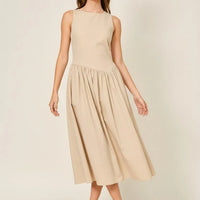 Asymmetrical Waist Detail Midi Dress